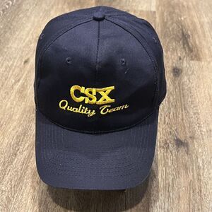 Vintage CSX Railroad Train Snapback Hat Blue‎ Trucker Quality Team Locomotive